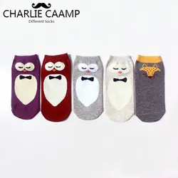 Чарли CAAMP 2018 новые летние 5 пар/лот хлопок Карамельный цвет 200-pin мультфильм творчески дикий серии Для женщин носки 6040