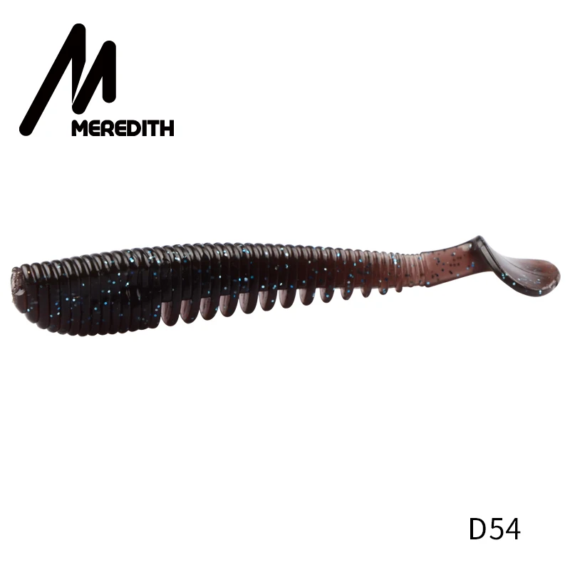 MEREDITH, 4 шт., наживка Awaruna, мягкие приманки, 13 см, 10,4 г, приманка для ловли карпа, Iscas, искусственный яркий свимбейт в форме червя, блесна - Цвет: D54