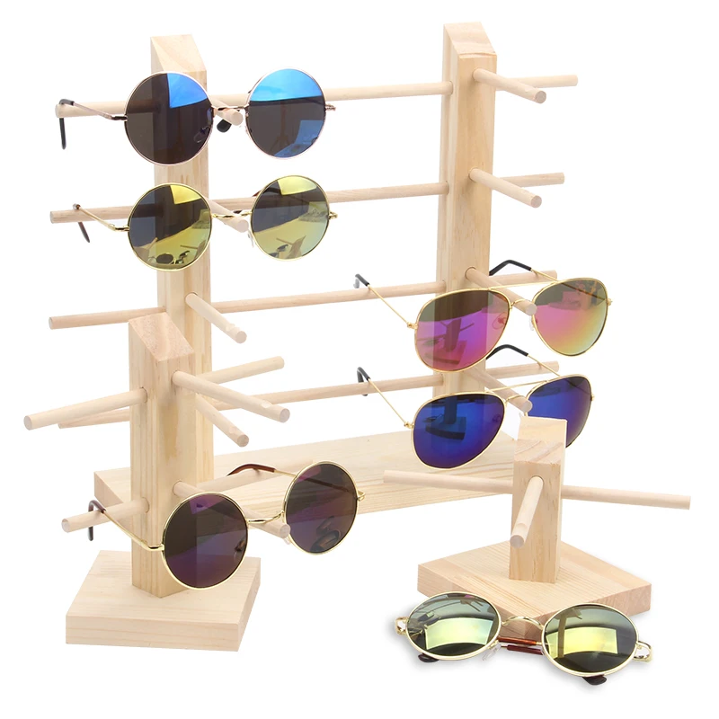 

TONVIC Wood Display Stand For Sunglass 3D Glass Glasses Display Stand Holder Rack Easy Assembly New Arrival