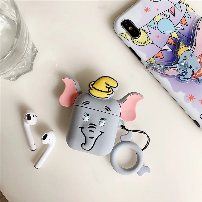 3D Pattern Cartoon Cover For Apple AirPods Bluetooth Wireless Charge Silicon Cute Case Headphones Cases For Airpods Key Rings (6)