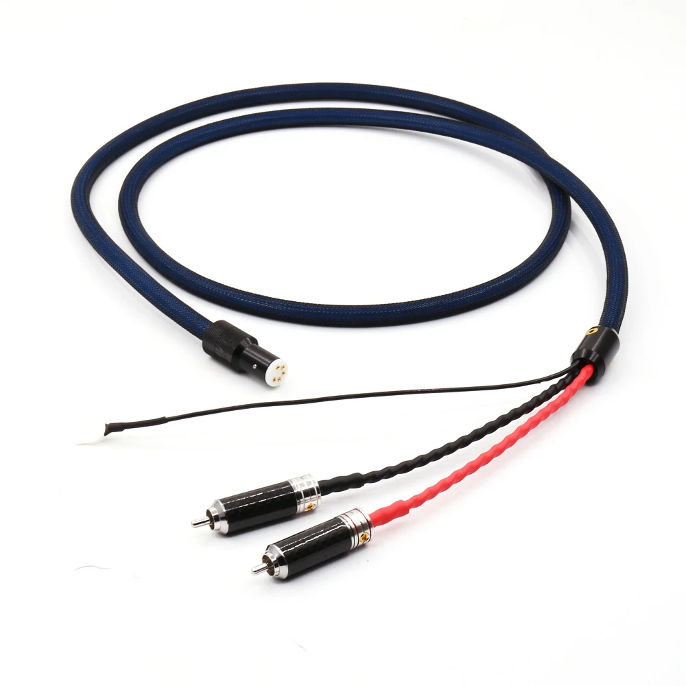 

Free shipping Viborg one piece Tonearm Cable 5 Pin DIN to RCA Phono Cable with 5N OFC silver plate conductor