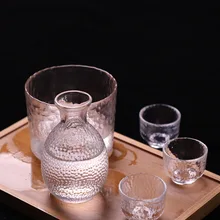 2 упаковки Японский творческий горшок теплый винный набор стеклянный бокал для белого вина чаши для Саке