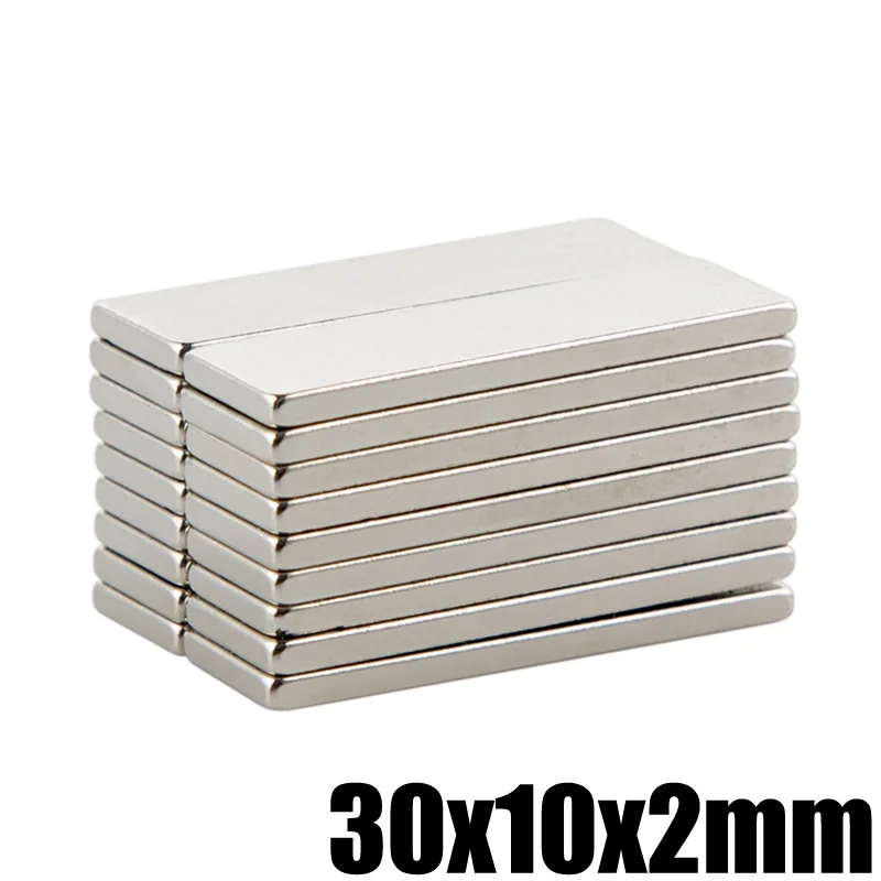 

10Pcs 30x10x2mm Neodymium Magnet Block N35 Permanent Super Strong Powerful Small Magnetic Magnets Square