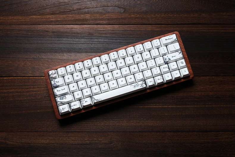  gk64 gk84 Mechanical keyboard 64 key 84 key dye sub keycaps wooden custom light rgb cherry profile 