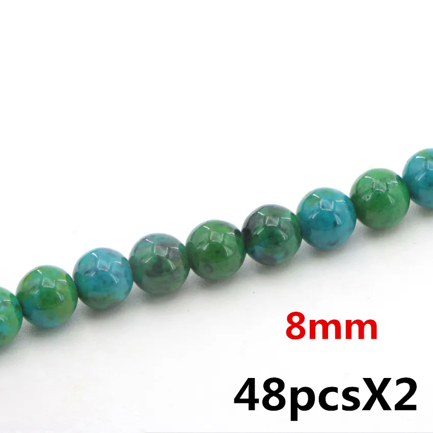 1 High Quality 4-14mm natural Dark green semi-precious Round ball Phoenix stone loose beads for DIY Fashion charms (18)