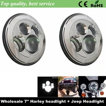 7-дюймовая автомобильная светодиодная фара Hi/Low Beam 40 Вт для Wrangler фара CJ 4x4 Led " мотоциклетная фара Harley Light для Harley CJ