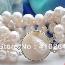 Wholesale_jewelry_wig$ 7." 8" дюймовый 7~ 8 ММ БЕЛЫЙ FW PEARLbracelet bangls