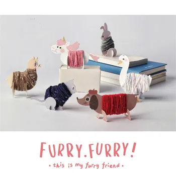

Omilut Unicorn Birthday DIY Invitation Card Furry Cute Dog/Cat/Rabbit Animals Greeting Card For Kid Christmas Decoration Suppli
