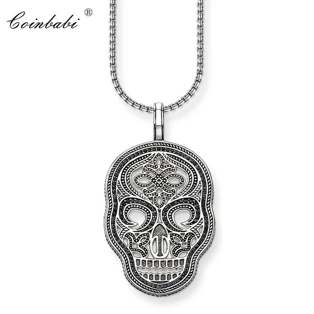 

Link Chain Necklace Black Skull Mask Pave Gift For Men Women,2019 Thomas Style Heart TS 925 Sterling Silver Fashion Jewelry