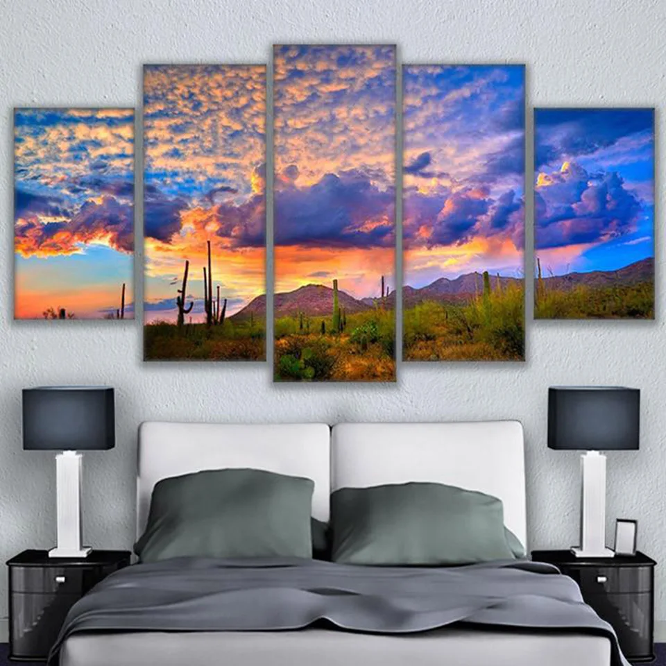 Moderne Canvas Schilderij Hd Gedrukt Wall Art Modulaire 5 Panelen