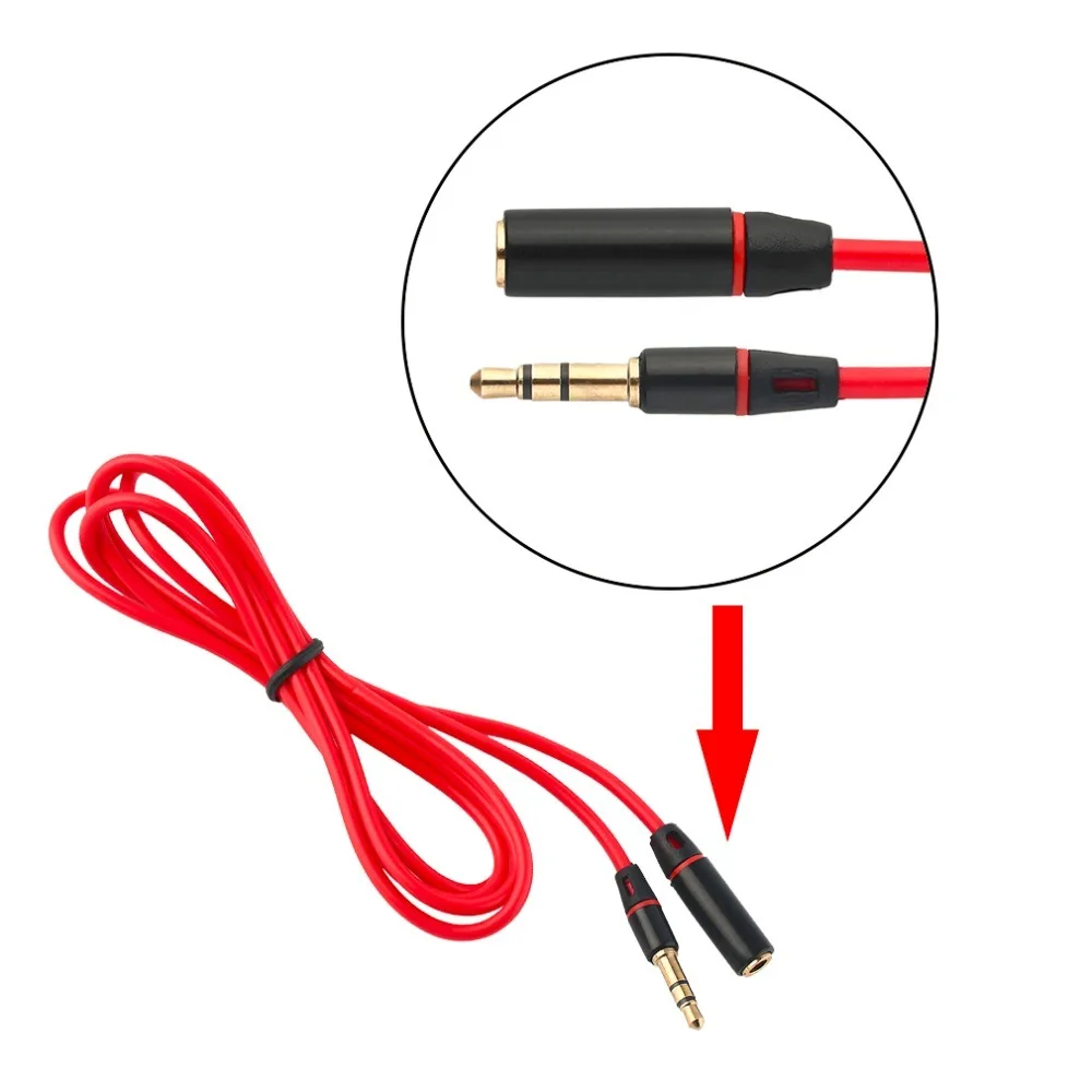 3.5mm Male To Female Stereo Audio Aux Headphones Headsets Computer Cables Connector Jack Socket