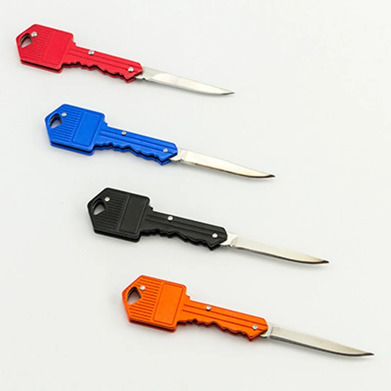

Portable Camping Outdoor Survival Pocket Folding Key Shape Ring Knife Tool Peeler Mini Camping Key Ring Knife Tool Multicolor