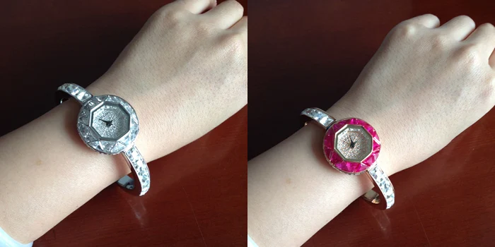 Luxo Brilhante Rhinestone Bracelet Relógio de Pulso