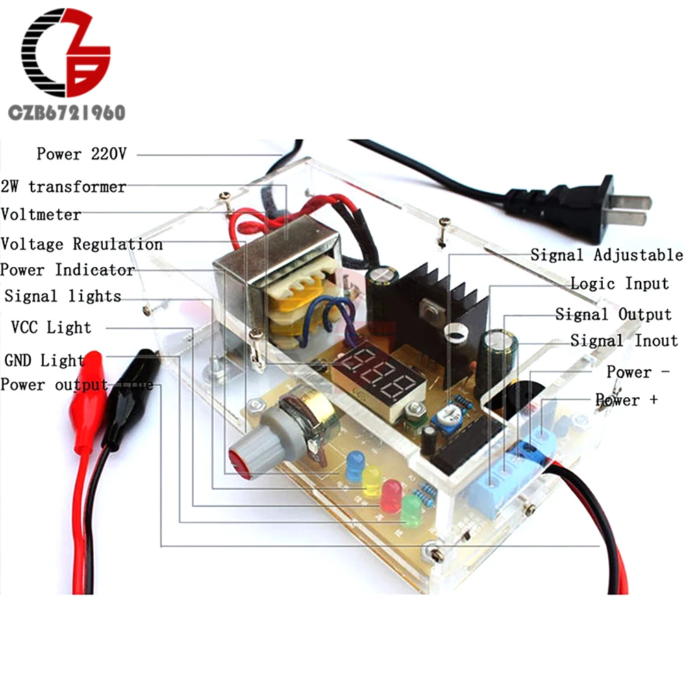 Наборы для самостоятельной сборки LM317 регулируемый регулятор напряжения AC-DC 110 В до 12 В понижающий преобразователь питания трансформатор модуль питания США штекер чехол