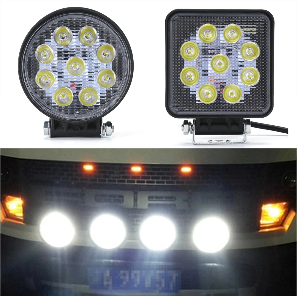 

Strobe LED Work Light 9x3W Square Offroad Led 12/24V Extra Light Portable Flood Light Motor Tractor Truck Car Styling Wholesale