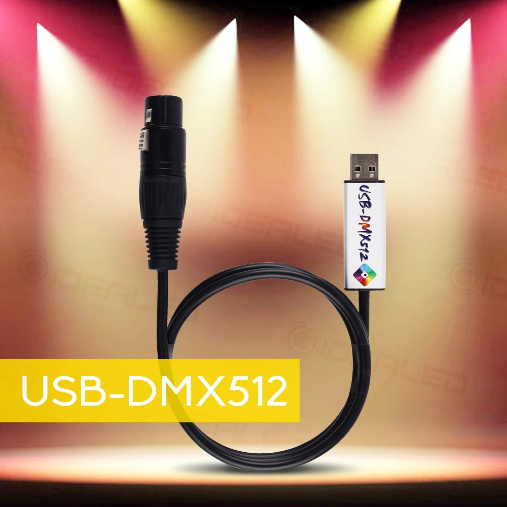 USB to DMX Interface Adapter DMX512 Stage Light Controller Cable For  Computer 