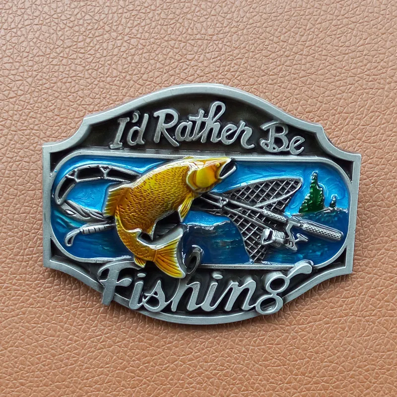 

New Arrival I'd Rather Be Fishing Men's Belt Buckle For Mens' Fashion Accessories Suit For Belt Drop Shopping