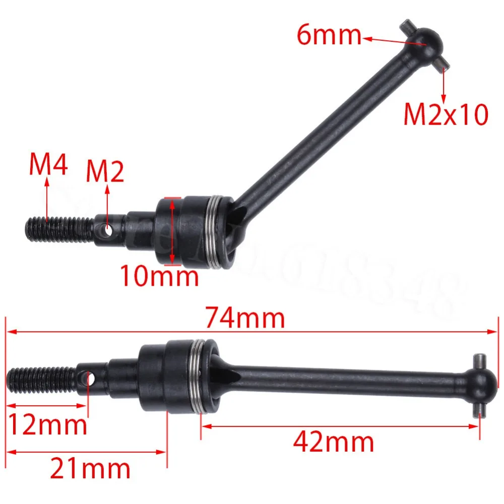 2 шт. Металл Универсальный приводной Dogbone Driveshaft CVD для 1/10 RC TAMIYA CC01 Рок Гусеничный