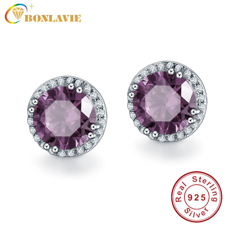 Violet Améthyste Boucles D/'oreille Argent Sterling 925 Avec Corde Style Accents