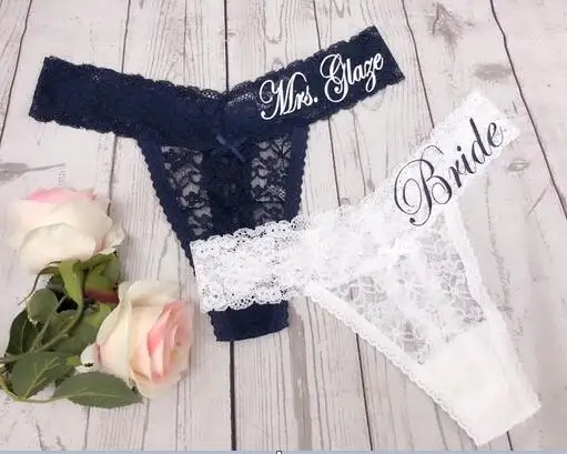 Personalised Silk Knickers Wedding Bride Bridal Lingerie Underwear Nightwear Mrs