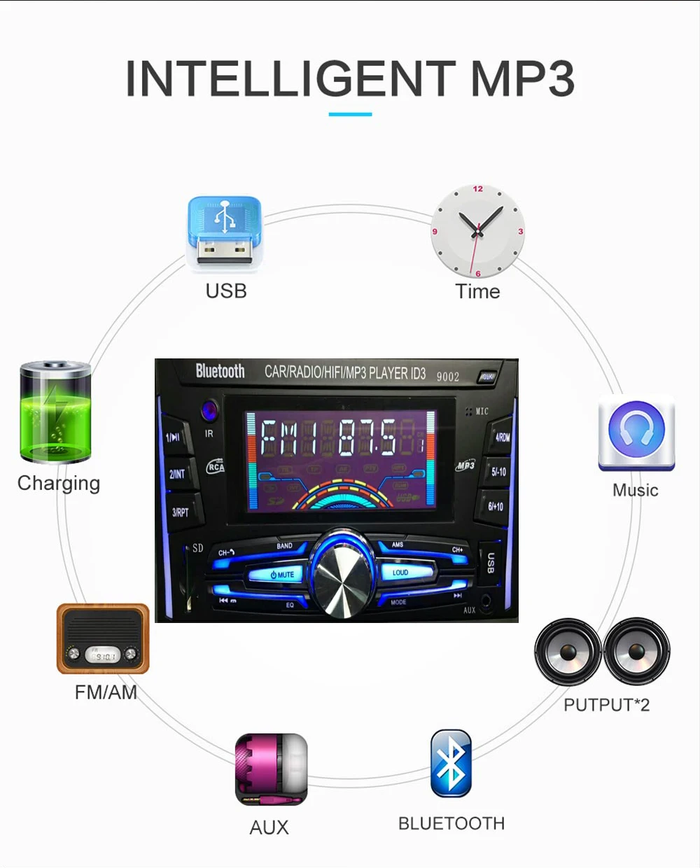 LaBo Bluetooth Авторадио, автомобильное стерео радио, FM Aux вход, приемник, SD USB ISO 9002, 12 В, 2 din, автомобильный MP3 мультимедийный плеер