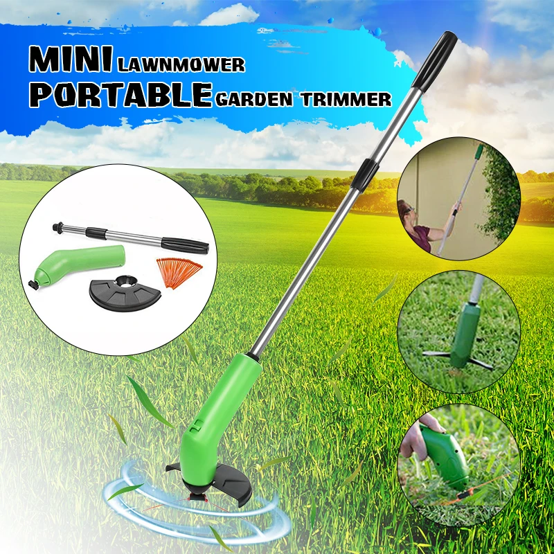 

Mini Garden Lawnmower Trimmer Cordless Trimmer Edger Works With Standard Garden Zip Ties Portable Trimmer For Garden Decor