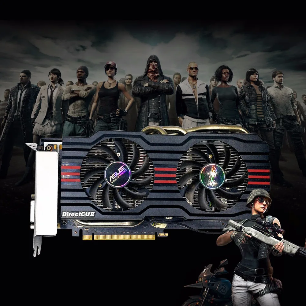 Б/у оригинальная Видеокарта ASUS GTX660 DC2 2G GDDR5 192 бит 100% Протестировано
