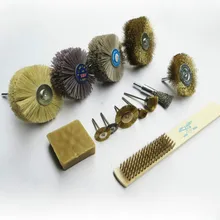 13 шт./компл. стальная проволочная щетка полировочные колеса Набор для Dremel роторный набор инструментов для полировки Thuja sutchuensis резьба по корню