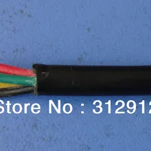 100 м/лот 4pin(черно-красный-зеленый-желтый) кабель для пикселей света, с черным ПВХ покрытием, 20AWG