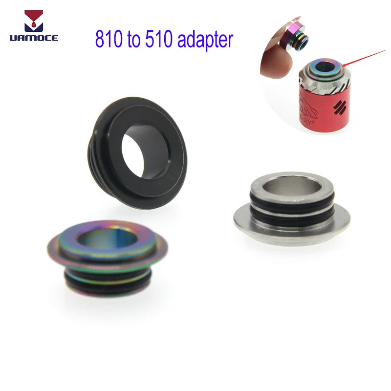 

810 to 510 Drip Tip Adapter Connector Mtl Driptip Stainless Steel Converter for RDA RTA Atomizer