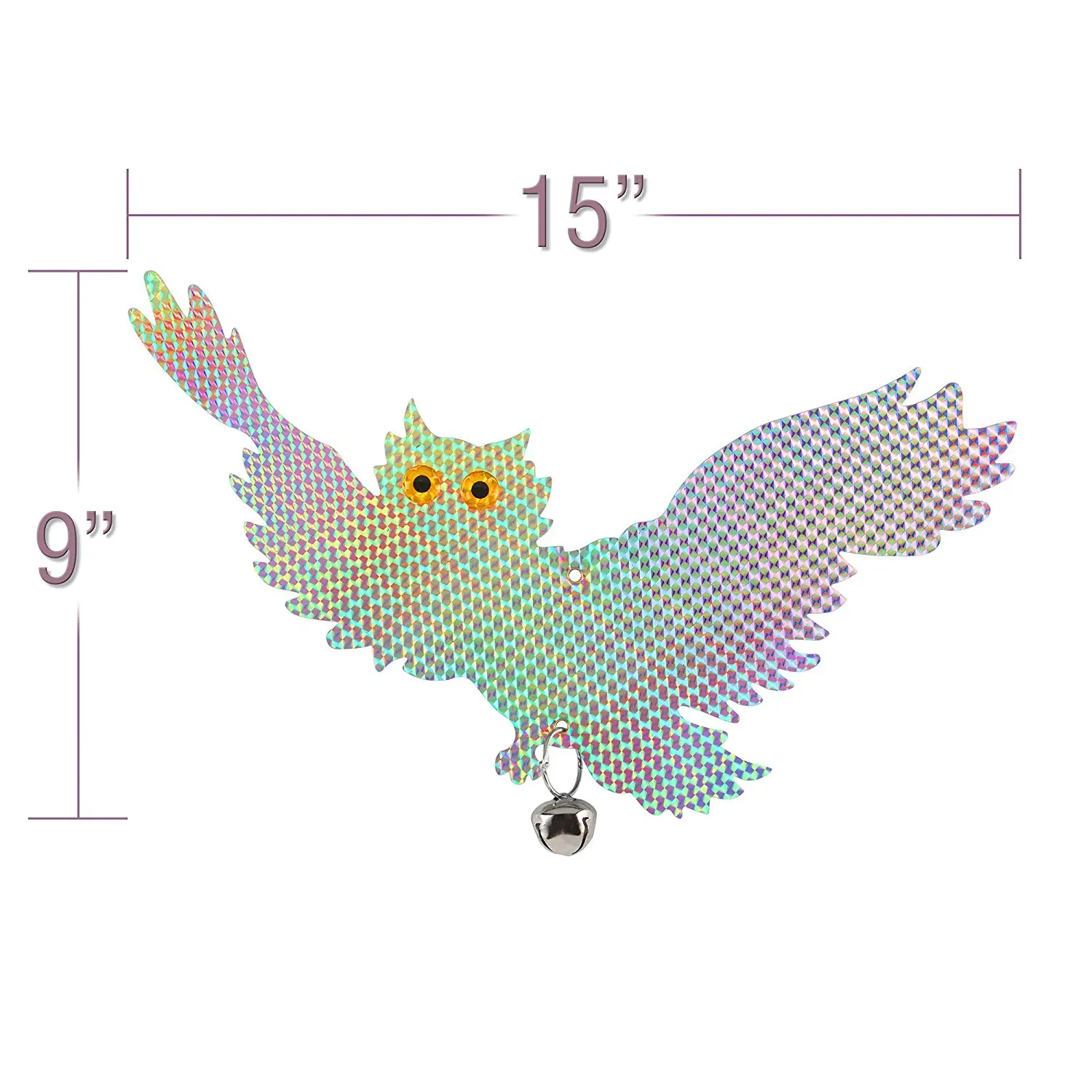 

Bird Scare Repellent Device - Reflective Hanging Owl - Pest Repellent Control Woodpecker Deterrent - Scare and Frighten (2 pack)