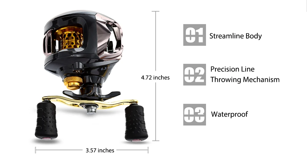 Exbert LG 12 + 1 Ball Bearings Right / Left Hand Water Drop Wheel