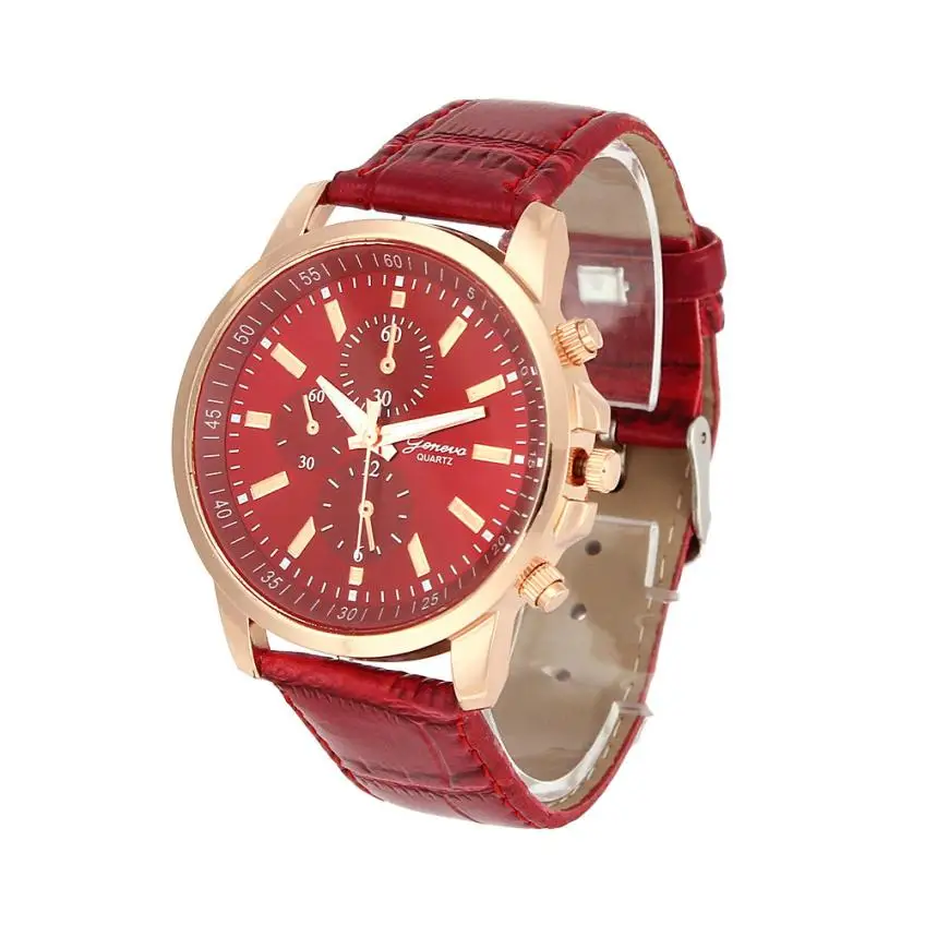 

Quartz Wristwatches Unisex Casual Faux Leather Quartz Analog Wrist Watch #31