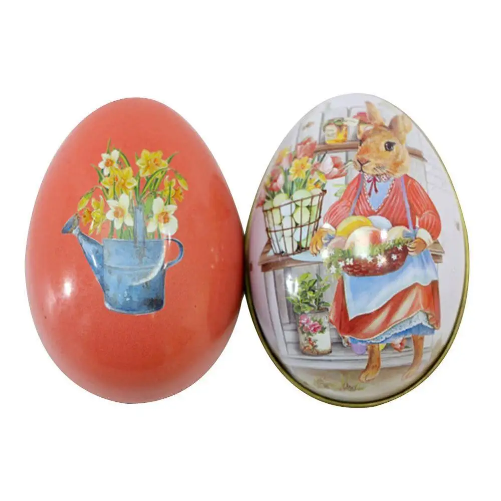 1 шт., праздничная поставка, новое пасхальное яйцо в форме конфет, жестяная упаковочная коробка, коробка для хранения на свадьбу, день рождения, с рисунком кролика - Цвет: I