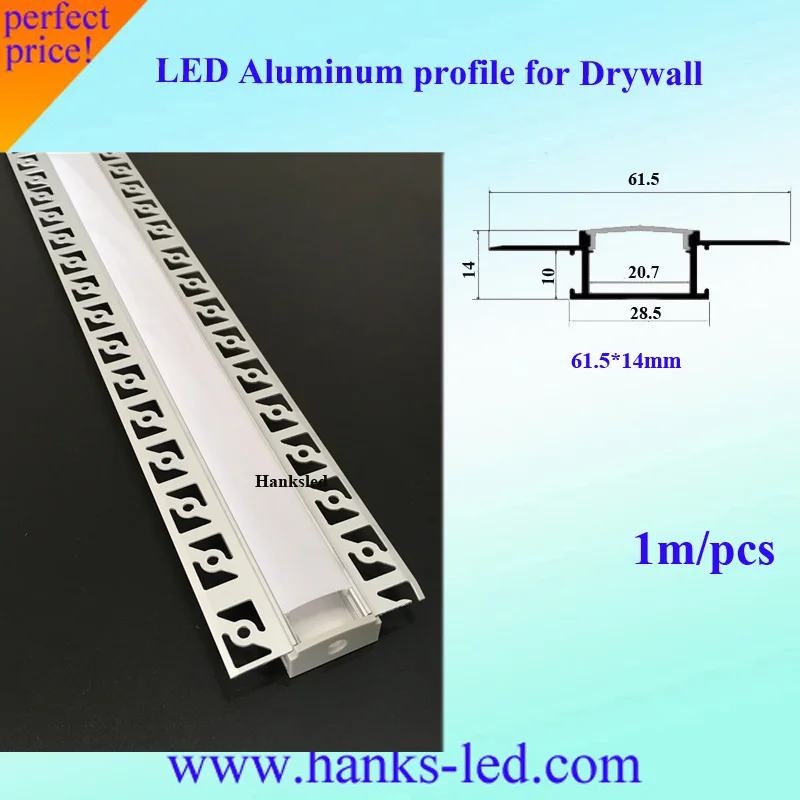 10 м(1 м/шт.) Trimless встраиваемые алюминий Гипсокартон Профиль канала подходит для двухрядные полосы света