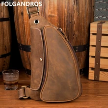 Бренд из натуральной кожи нагрудные пакеты Мужская дизайнерская сумка ручной работы из воловьей кожи Высококачественная сумка через плечо, Bolsa