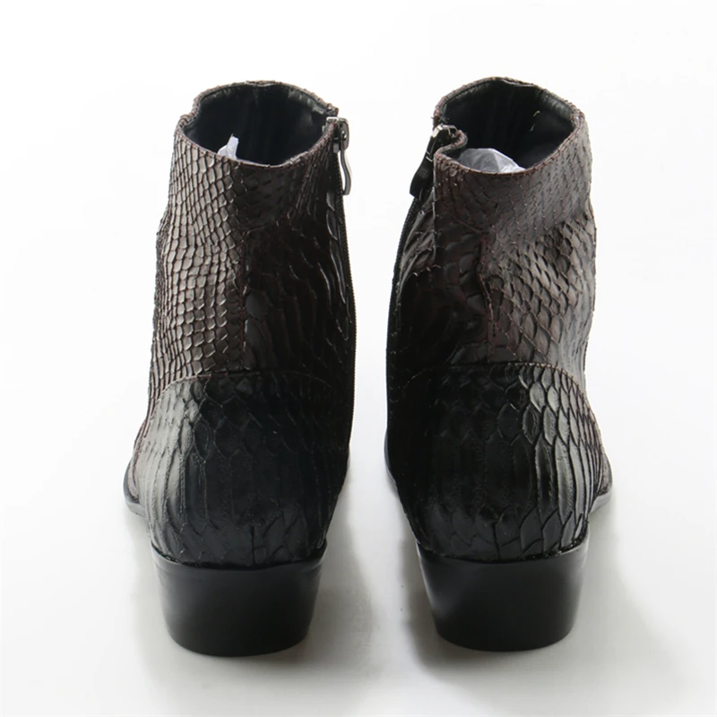 Botines Masculino Britânico Boots Branco Botas Ankle Cowboy Choo Marrom Padrão Eunice Cobra De b Preto Homens A Pele Zapatos c Couro Genuíno wxqZzB0Y