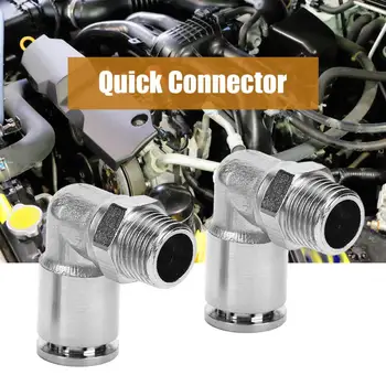 

2Pcs 10mm Pneumatic Nickel Plated Brass Quick Connector And Straight Right Angle Elbow BSPP External Thread Air Hose For Home