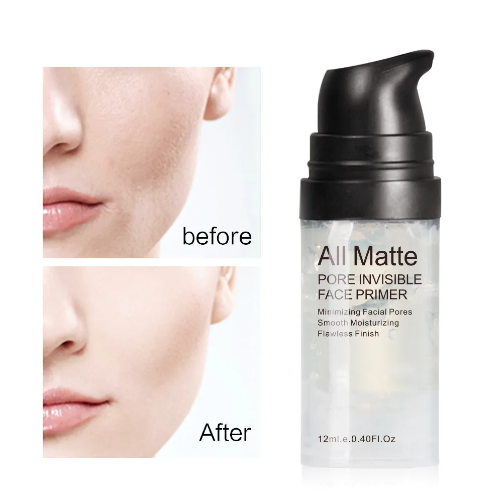 

12ml Base silk slippery Face Primer bottom zero pore invisible powder frost Natural Matte Facial Oil-control Cream