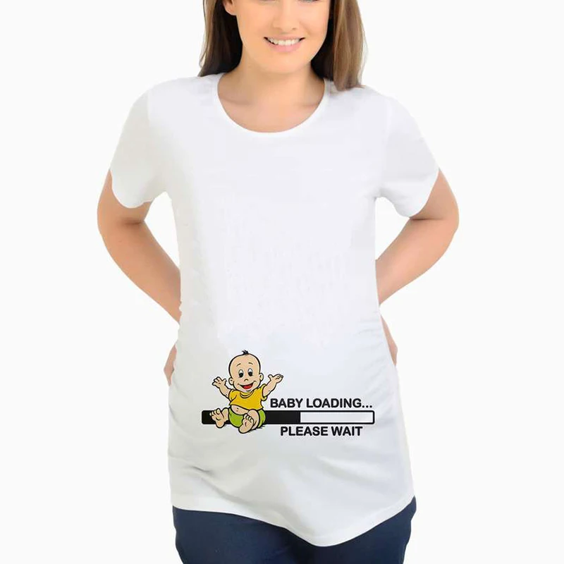 Nursing Clothes Funny Maternity Clothes Vestidos Pregnancy T-Shirts Tops Baby loading Pregnant Women Tops Maternity Women Shirt