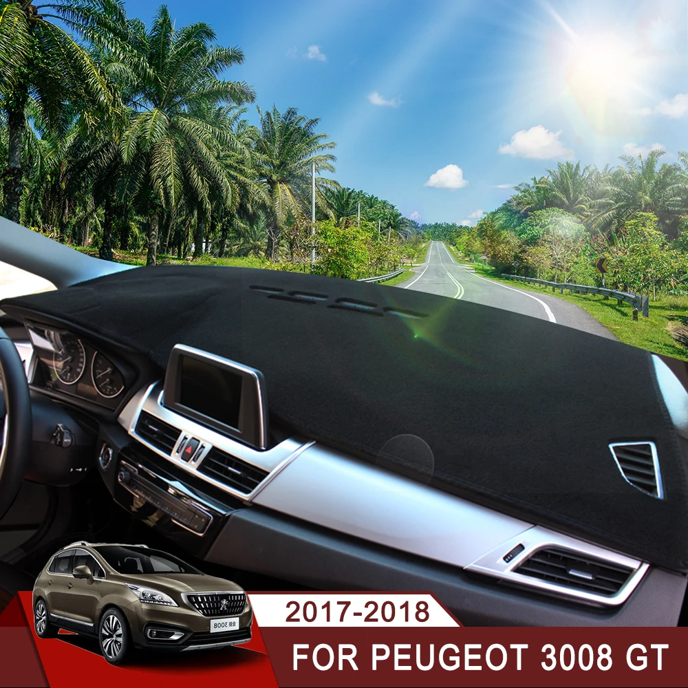 

Car Dashboard Covers Mat Avoid Light Pad Instrument Platform Desk Cushion Carpets LHD For Peugeot 3008 GT 2017 2018 Accessories