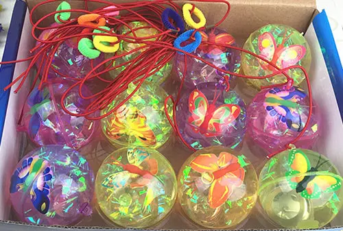 Luminous bouncing ball with elastic string light clear transparent crystal playball children pet toy doggy kids girls boys gift 12