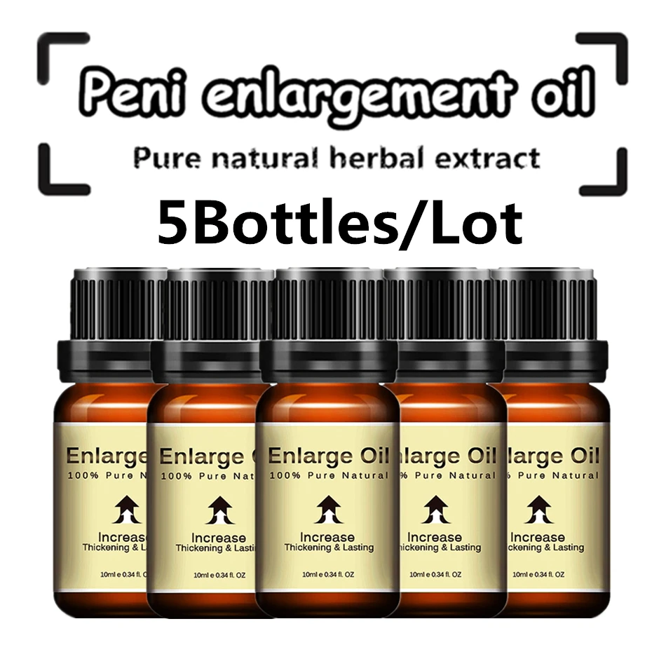 5pcs Herbal Penis Enlargement Essential Oil 10ml Increase Growth
