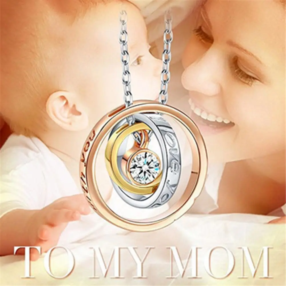 Dovolov Мода Индивидуальный кулон ожерелье подарок для мамы Подвеска Ожерелье Подарок I «Love You Mom» подарок на день матери D4