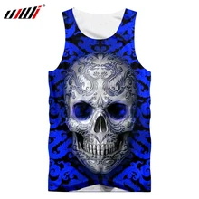 UJWI Горячая Бодибилдинг Рубашка без рукавов для мальчиков большой размер майка мужская o-образным вырезом 3d жилет с черепами летняя одежда уличная одежда поставщиков