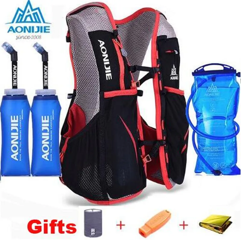 Esporte ao ar Bolsa de Água Bolsa + 1.5l Aonijie Livre Correndo Hidratação Mochila Unisex Leve Corrida Colete Caminhadas 5l