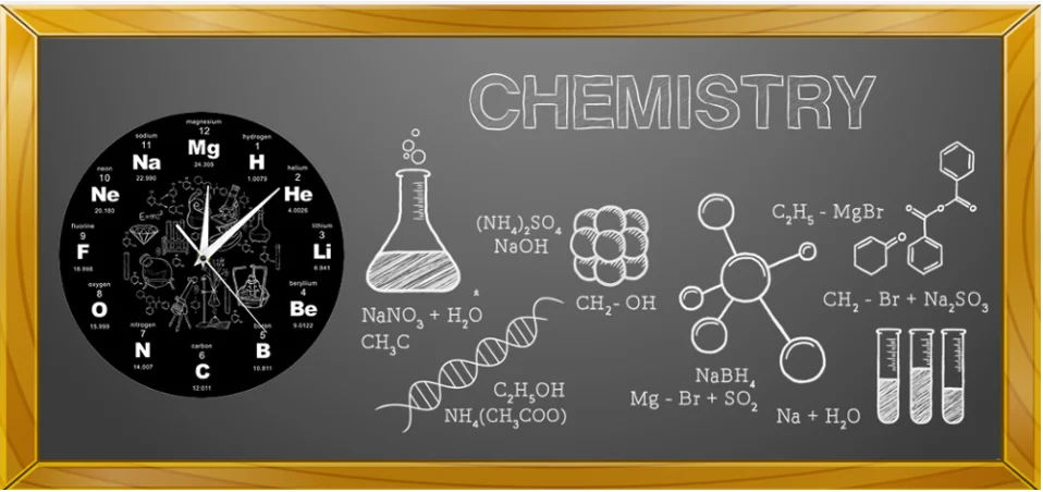 Периодической таблицы химических элементов настенные часы современный дизайн науки светодиодный освещение настенные часы химия наука ученика подарок для преподавателей
