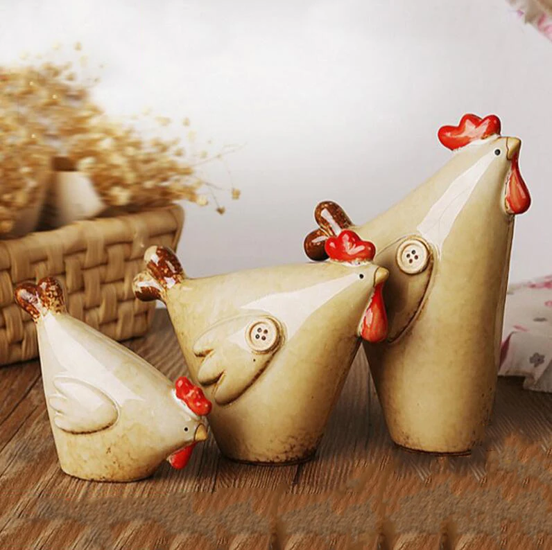 Современные керамические фигурки лошадей из курицы кролика украшения для