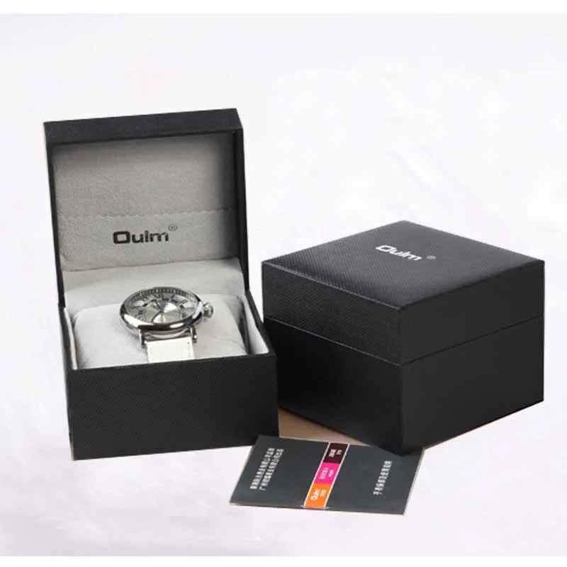 

Oulm Watch Box High Quality Durable Present Gift Hard Case For Bangle Jewelry Watch Box Black (Only box, not include watch)