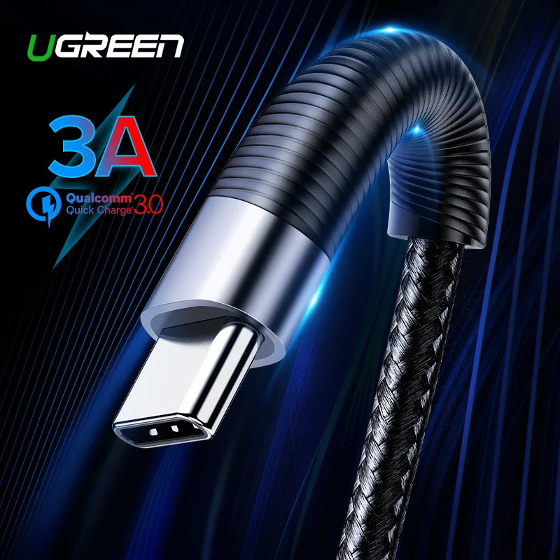 

Ugreen USB C Cable for Samsung Galaxy S10 S9 S8 Plus Note9 Fast Mobile Phone Charging Type-C Cable for Xiaomi Mi8 USB-C USB Cord